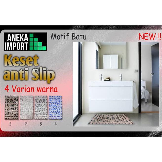 IL6L ANTI SLIP KAMAR MANDI NEW ARRIVAL KESET LANTAI KAMAR MANDI MOTIF BATU - PUTIH IHZD
