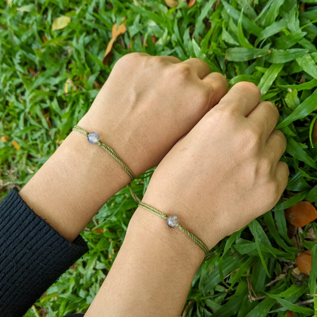 Gelang Tali Katun Motif Batu Alam Couple Ruby Series Nyamannya