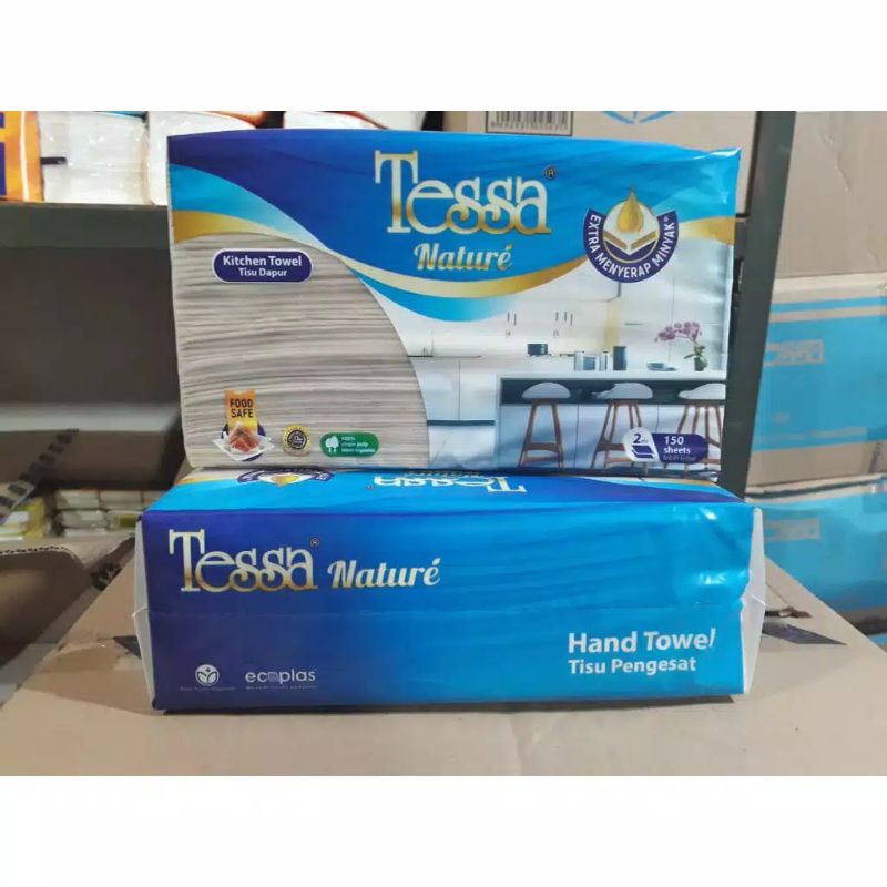 tissue tessa nature unbleached kitchen towel 150 sheets