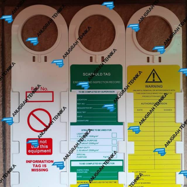 

Scaffolding safety tag 2 tag bolak balik 1 holder