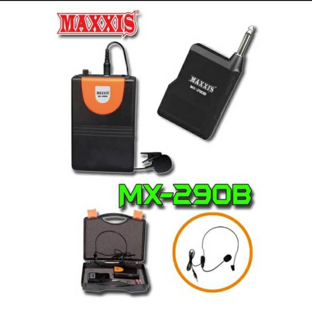 Mic Bando Mic Jepit Wireless UHF + Koper. Maxxis MX-290B