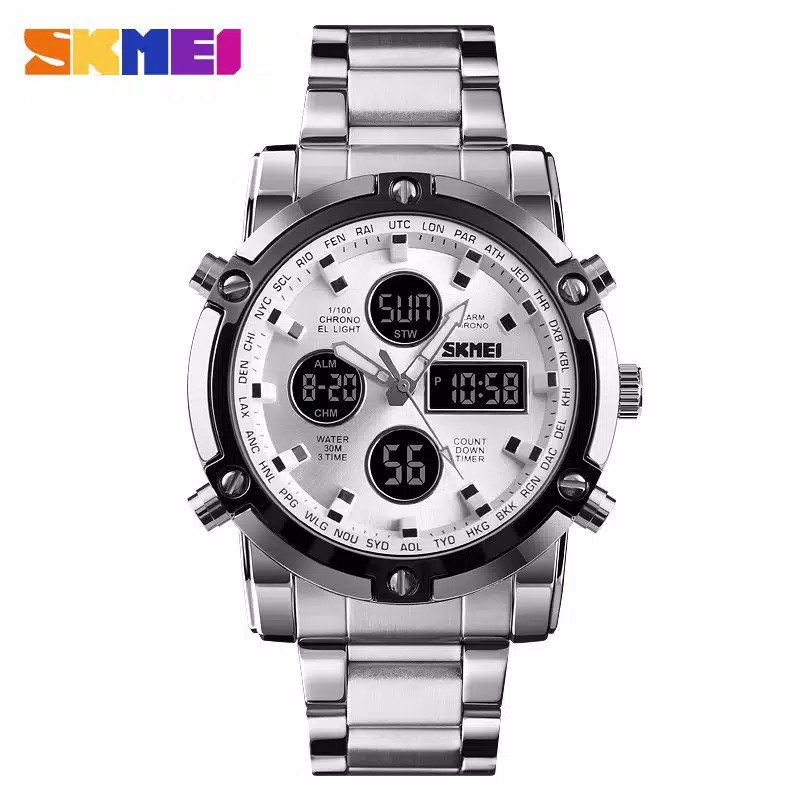 Jam Tangan Pria SKMEI 1389 / SKMEI1389 / Stainless Steel / Jam Tangan AD SKMEI Original