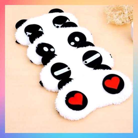 Penutup Mata Motif Emoticon Panda / MASKER MATA PANDA / PENUTUP MATA TIDUR MOTIF PANDA / MASKER MATA PREMIUM