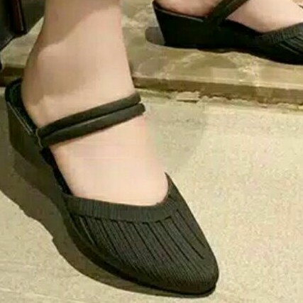 BAT - Sepatu Sendal Jelly Wanita Tinggi 3cm Porto Tali Dua Korea Size 36 - 40