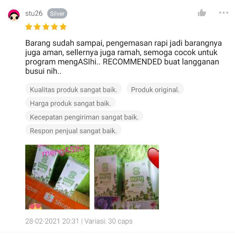 Mom Uung New Formula / Booster ASI MomUung / Momuung Brebes Mom Uung Jateng / Kelorcap Mom Uung /30 Mom Uung 60