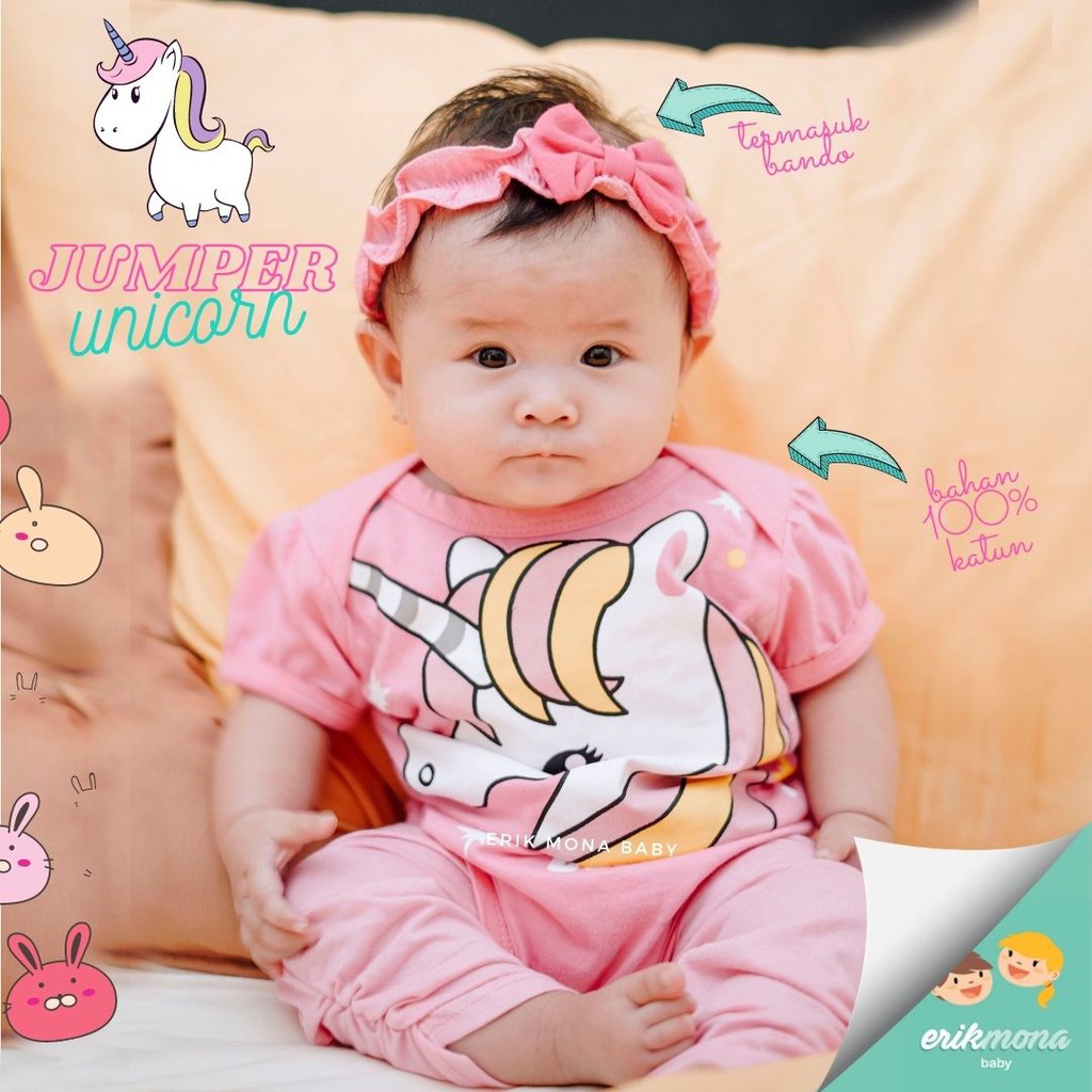 baju bayi jumper bayi lucu model unicorn