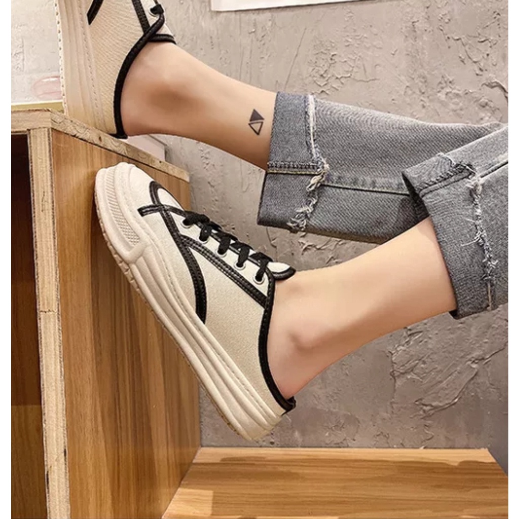 COD BAYAR DITEMPAT &gt; &gt; &gt; 1795 Sandal Sepatu Half Sneakers Import Wanita