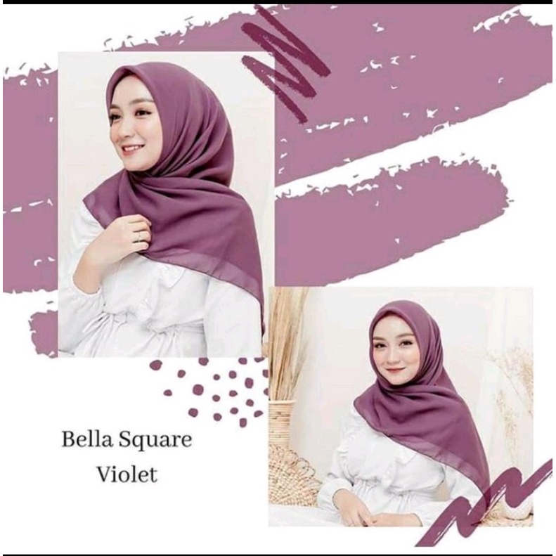 TERMURAH BELLA SQUARE HIJAB SEGI EMPAT BEST QUALITY POLLYCOTTON