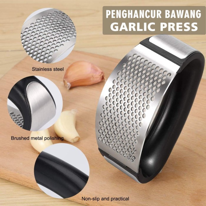 GARLIC PRESS CHOPPER STAINLESS STEEL PENGHANCUR PENGHALUS BAWANG PUTIH