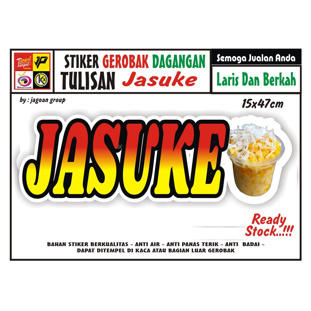 STIKER KACA GEROBAK TULISAN JASUKE
