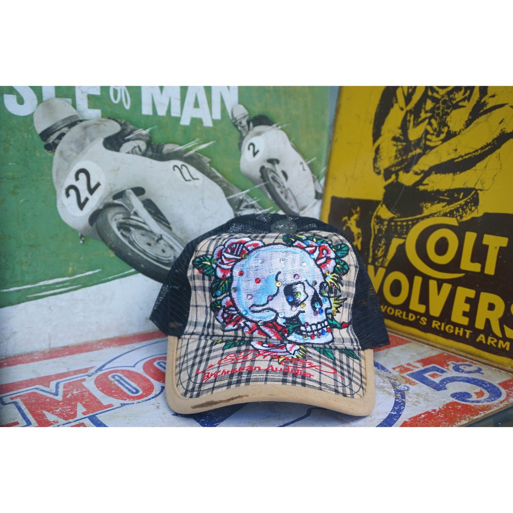 Trucker Hat Topi Ed Hardy Unisex One Size Cream