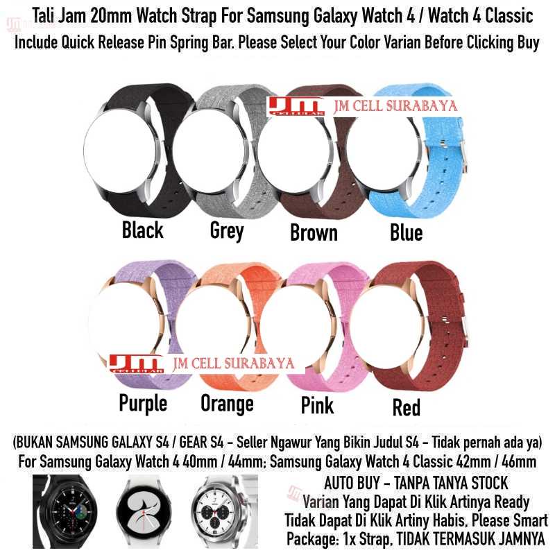 Fabric Strap Samsung Galaxy Watch 4 / Classic - Tali Jam 20mm Kanvas Woven