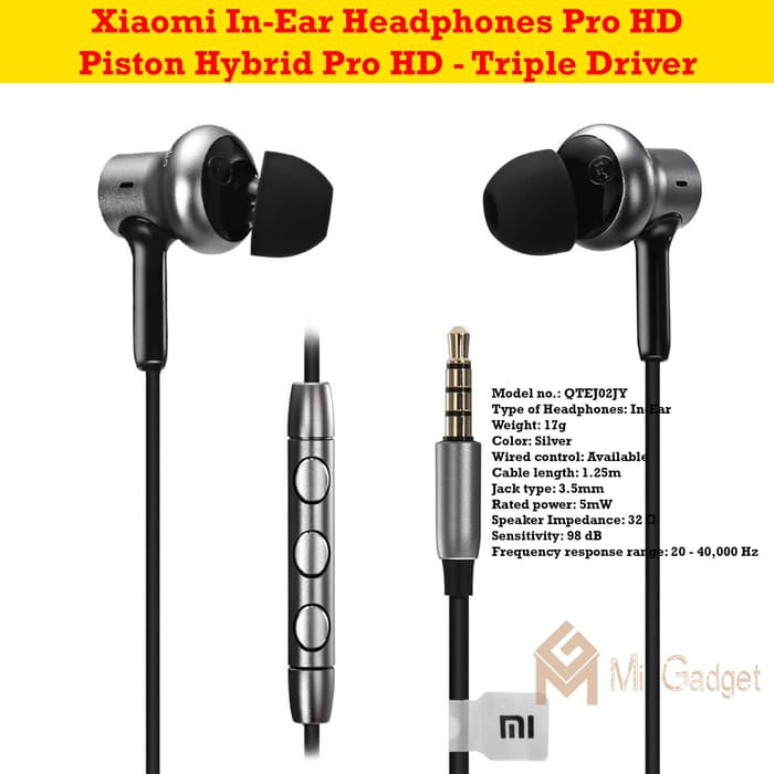 Xiaomi Mi In Ear Headphones Pro HD Piston Hybrid Pro Triple Driver Headset Earphone