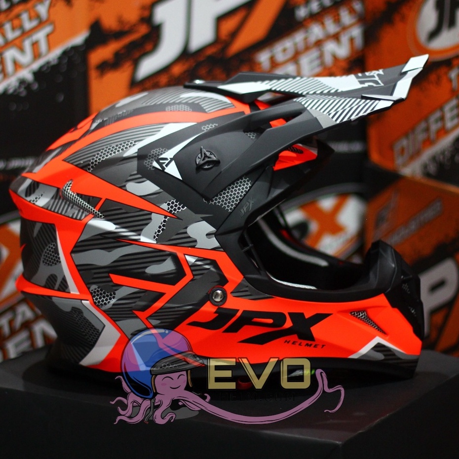 HELM JPX CROSS_FOX1 SERI X35 - FLUO RED DOFF + GOOGLE SNAIL (ONGKIR 2 KG) HELM JPX X35 RED DOFF ORIGINAL JPX CROSS X35 JPX HELM KLX JPX MOTIF X35 ORANGE HELM JPX TERBARU