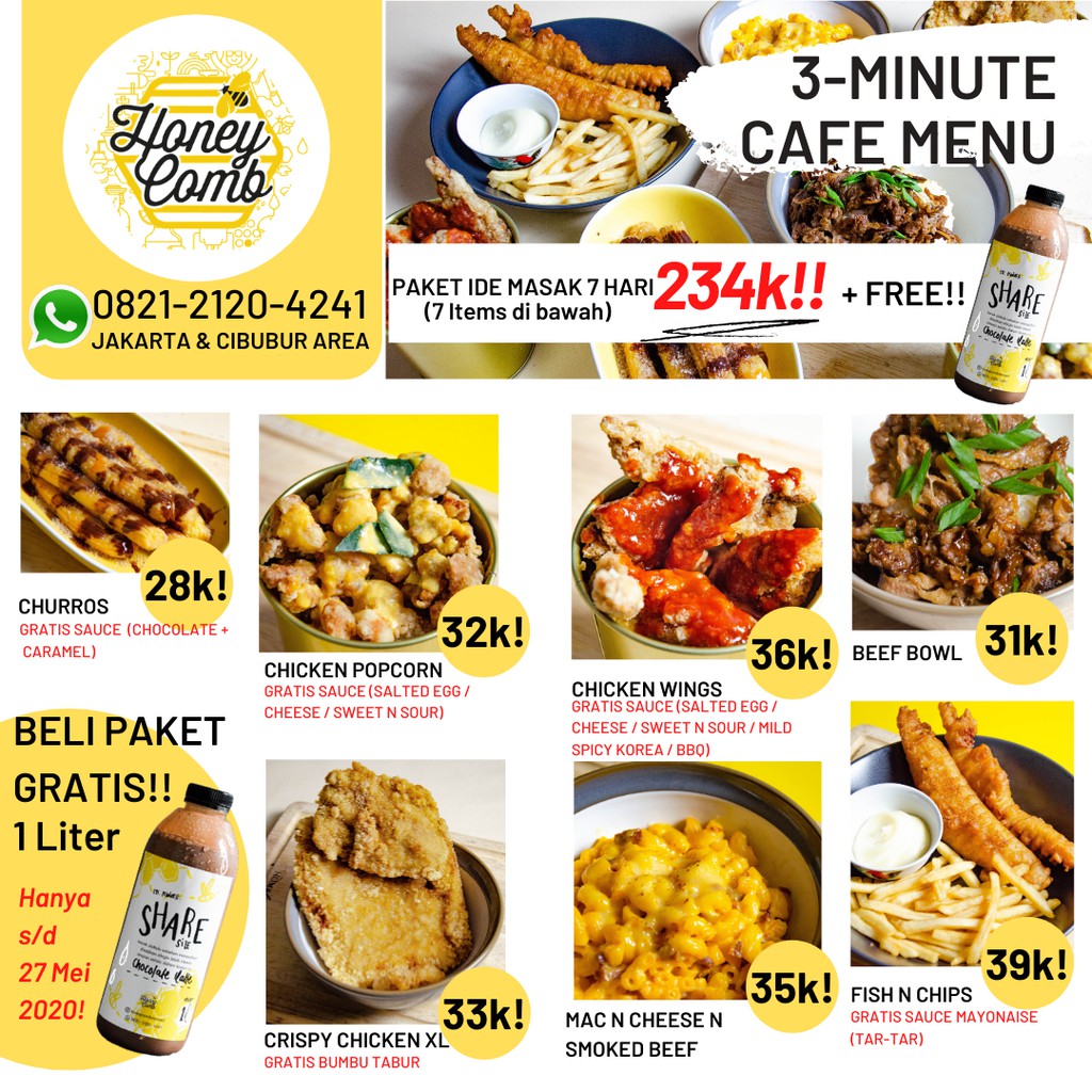 

PAKET HEMAT 7x FROZEN FOOD (GRATIS MINUMAN 1 LITER SELAMA PROMO!)
