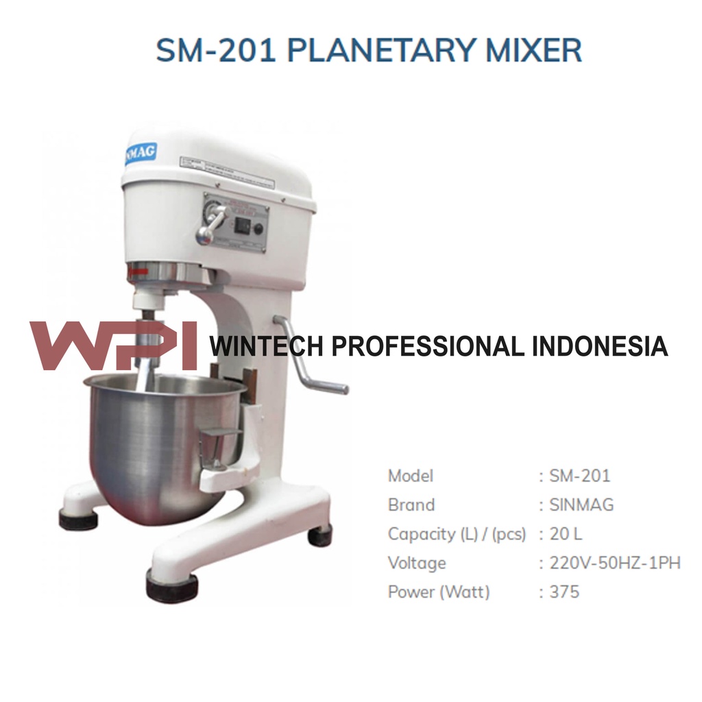 Jual SINMAG SM-201 Taiwan Planetary Mixer 20 Liter Mixer Adonan Roti ...