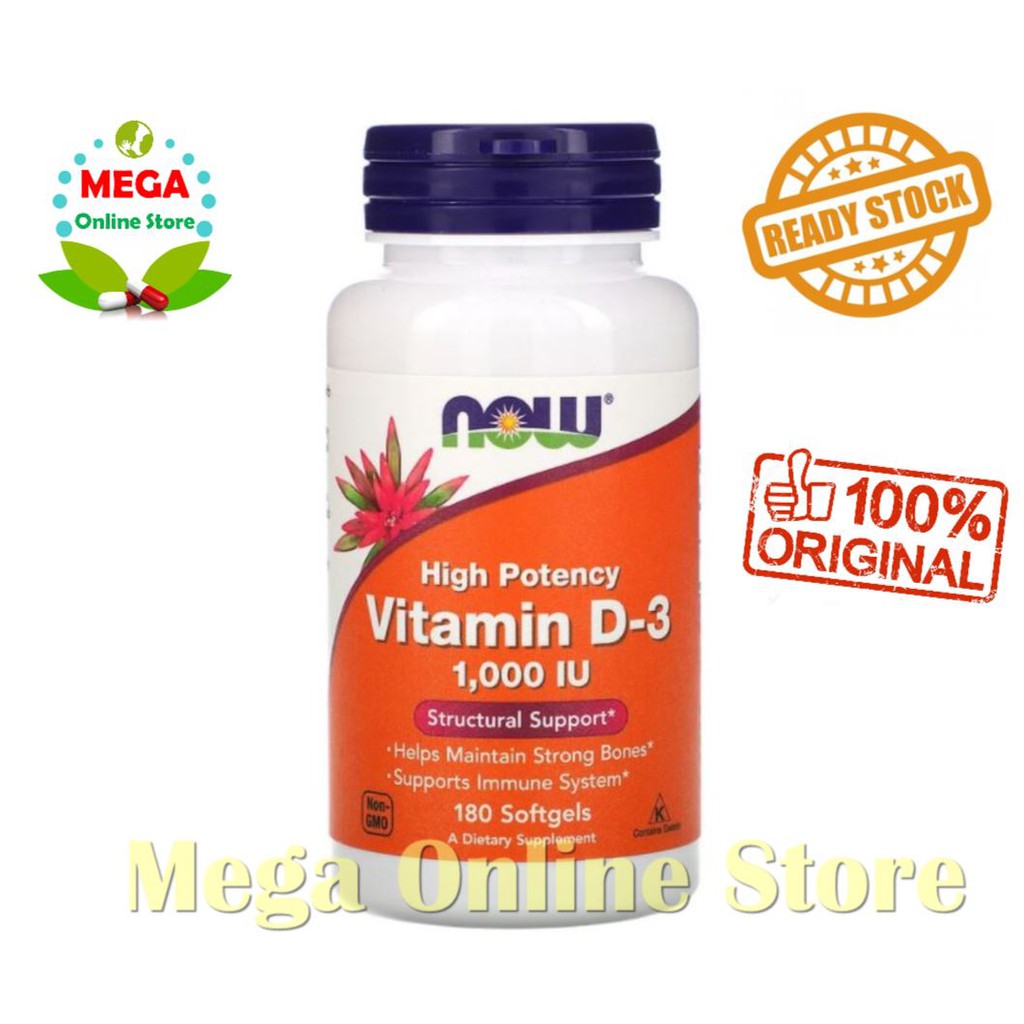 Now Vitamin D3 1000 Iu High Potency 180 Softgels Indonesia