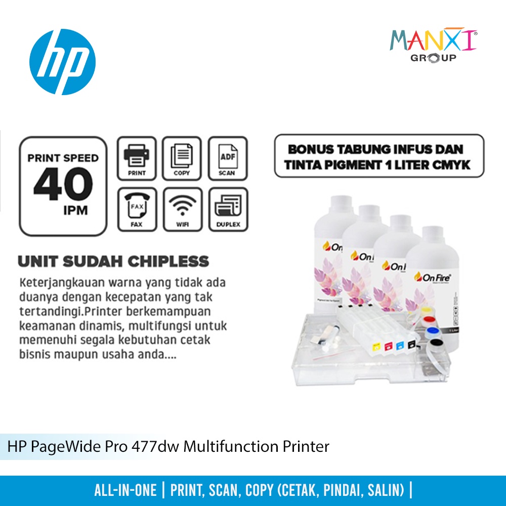 Printer HP 477 DW Pagewide Like New