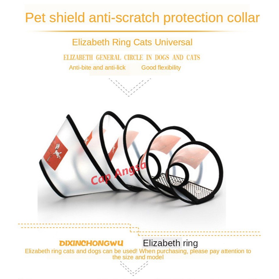 PET PROTECTION CONE ELIZABETH RING CORONG ANJING KUCING 2 3 4 DOG CAT PENUTUP LEHER ELISABETH SMALL