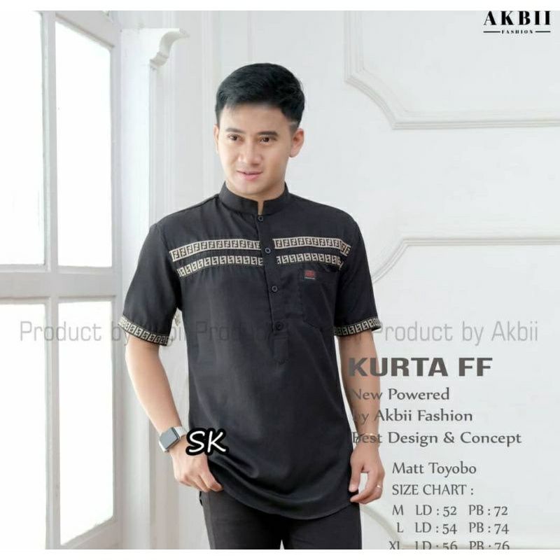 Kurta ff lengan pendek pria koko kurta lengan pendek