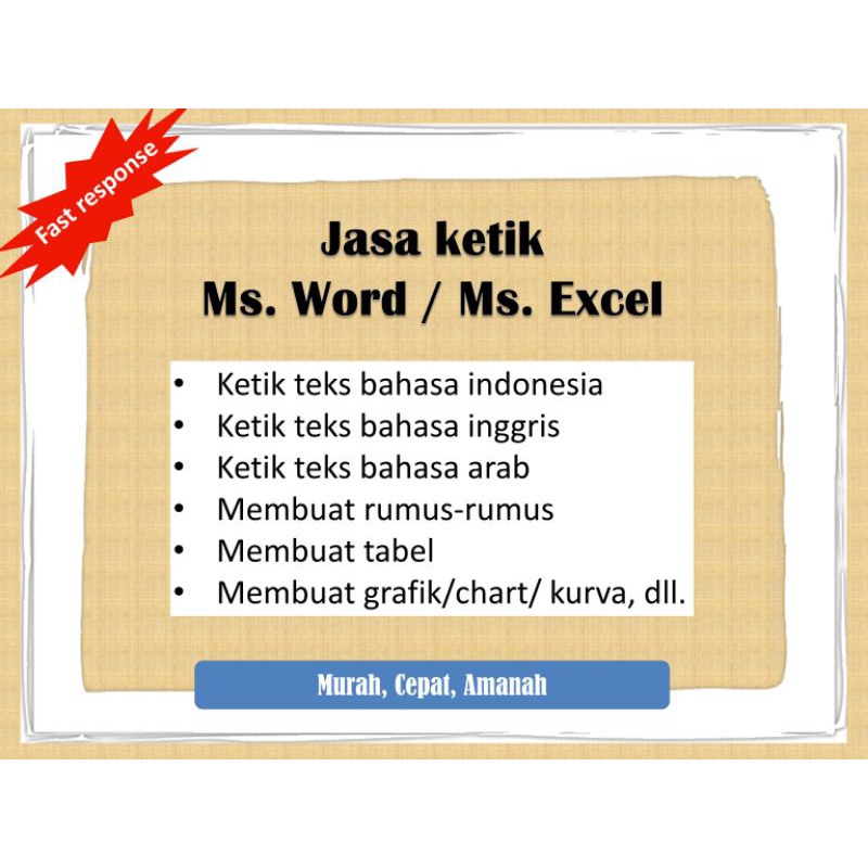 Jasa ketik Arab Ms. word / Ms. Excel