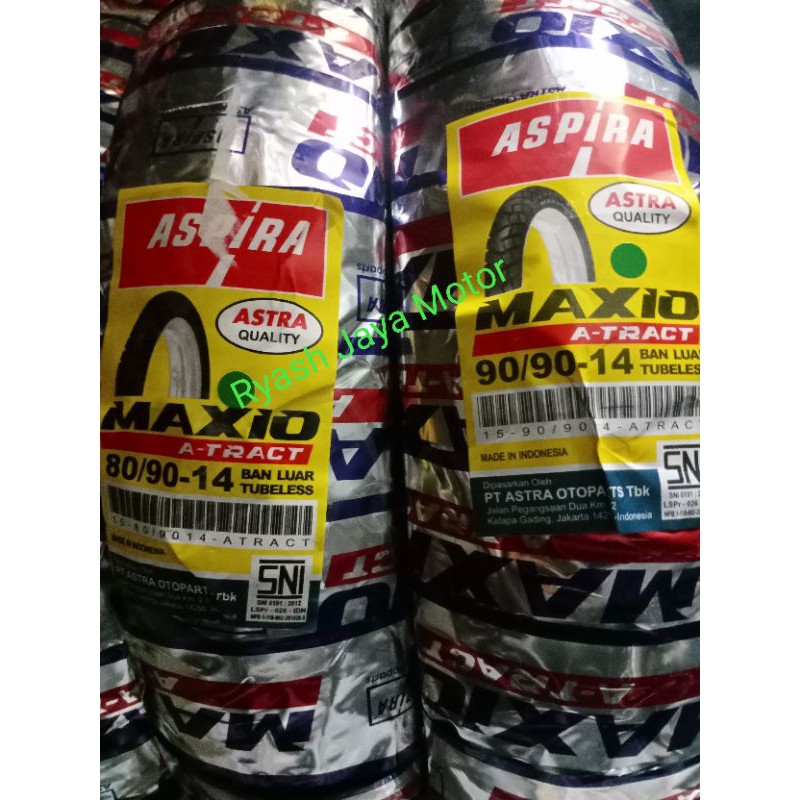 Paket Ban Tubeless Maxio Tract 80/90-14 &amp; 90/90-14.. for beat street/beat pop/vario 110 F1/X-ride/Vario 125/Genio/Fino/Beat karbu/F1/Scoopy karbu/F1/Vario 150/Mio J/Mio M3/Mio Gear 125/Mio S/Fino/Spacy karbu/F1/Beat new 2019-2020/dll