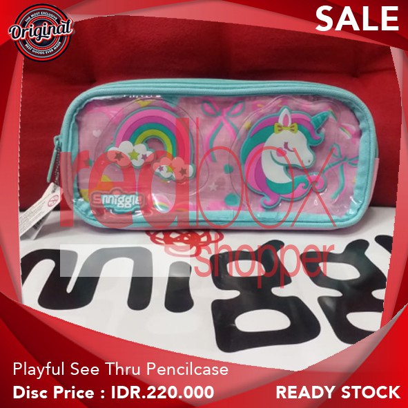 ORIGINAL smiggle Playful See Thru Pencilcase for girl