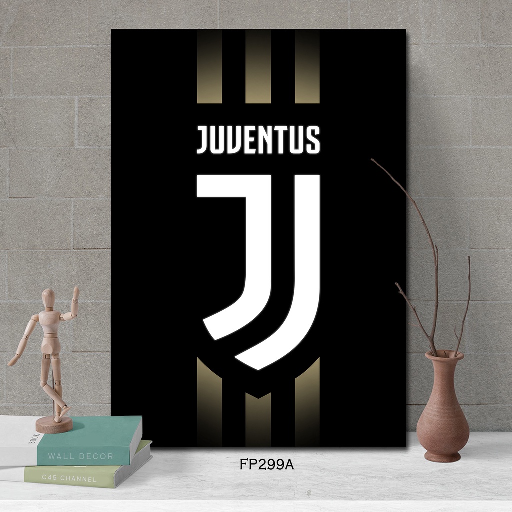 Poster Kayu Logo JUVENTUS FC Hiasan Dinding Klub Sepak Bola Juve Pajangan Sport Ukuran Besar Dybala 