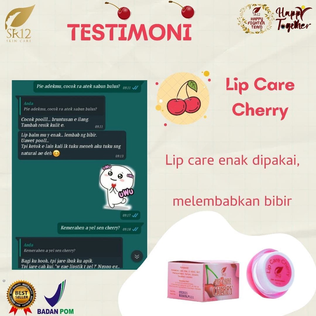 LIP CARE  LIP BALM  PENCERAH ALAMI BIBIR  PENCERAH BIBIR  ATASI BIBIR KERING  PECAH-PECAH  HITAM BPOM saudagarsr12