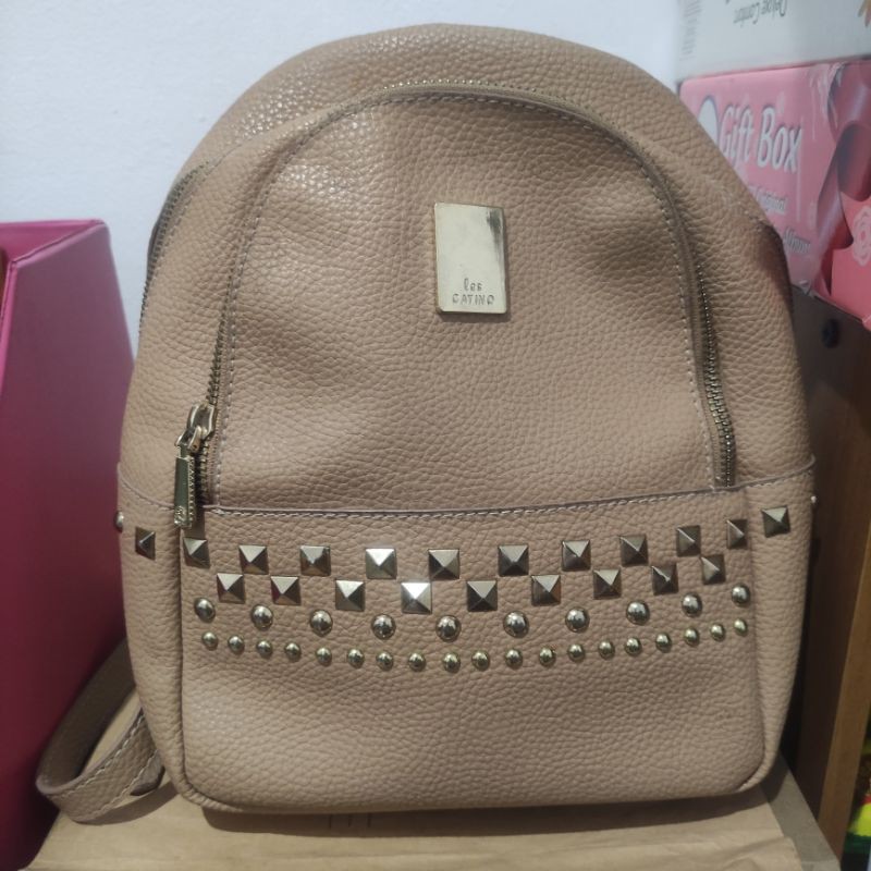 Preloved Tas Ransel Backpack Les Catino warna coklat