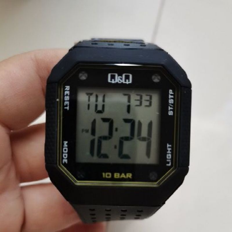 Q&amp;Q Original Jam Tangan Pria Digital Anti Air QQ M158 Series Ori Digital M158J001Y M158J002Y M158J003Y RUBBER JAMTANGAN QNQ KARET RUBBER STRAP ORIGINAL BERGARANSI  DIGITAL WATCH