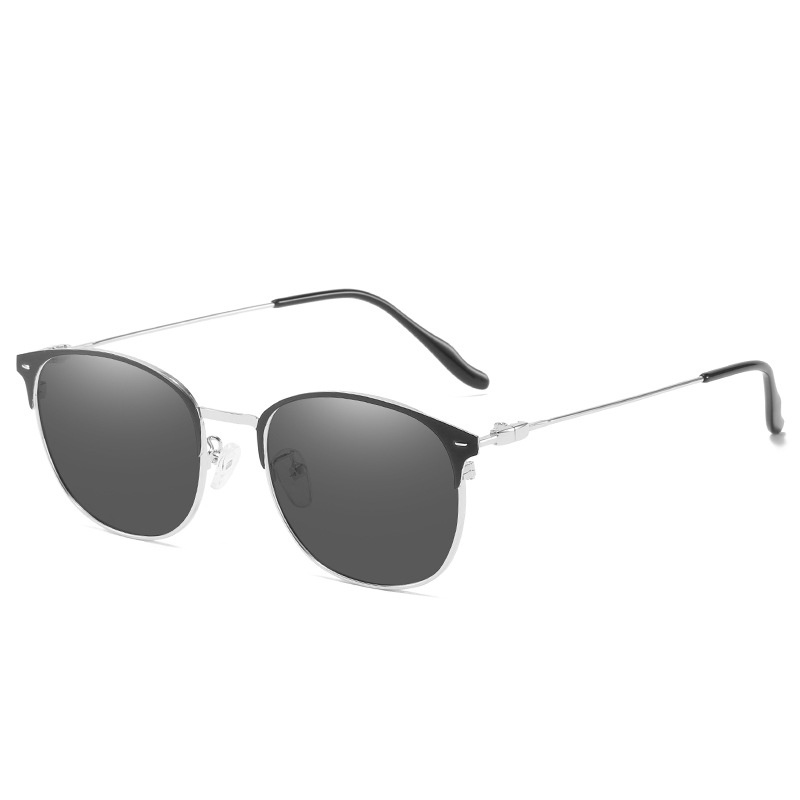 Kacamata Lensa Photocromic + Anti Radiasi Blueray (Bluechromic) Pria Wanita Frame Besi Photochromic-Photocromic#18