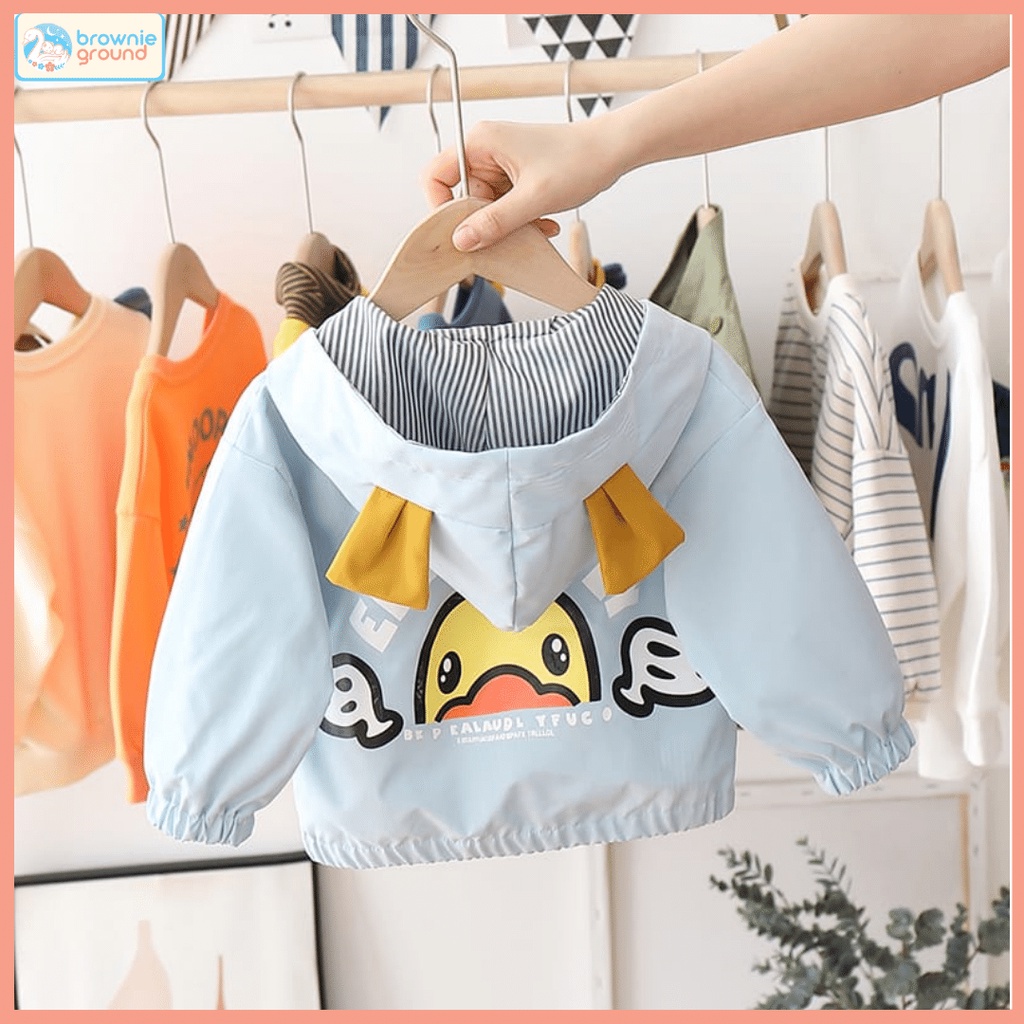 BROWNIEGROUND - Jaket anak 0-5 tahun motif DUCK BLUE impor Korea / jaket anak lucu premium Outwear anak