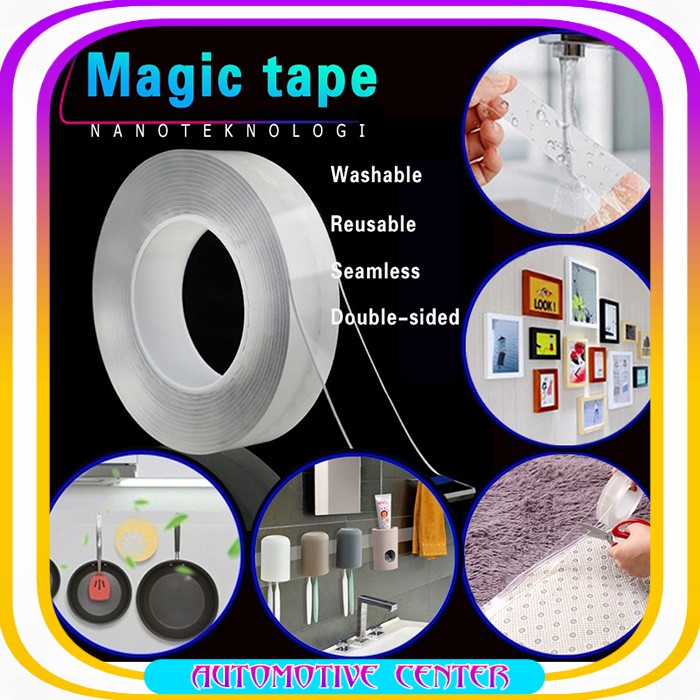 

Double Tape Isolasi Solatip Ajaib Tip Nano Magic Bening Perekat Super Kuat Lengket lakban Tahan Air