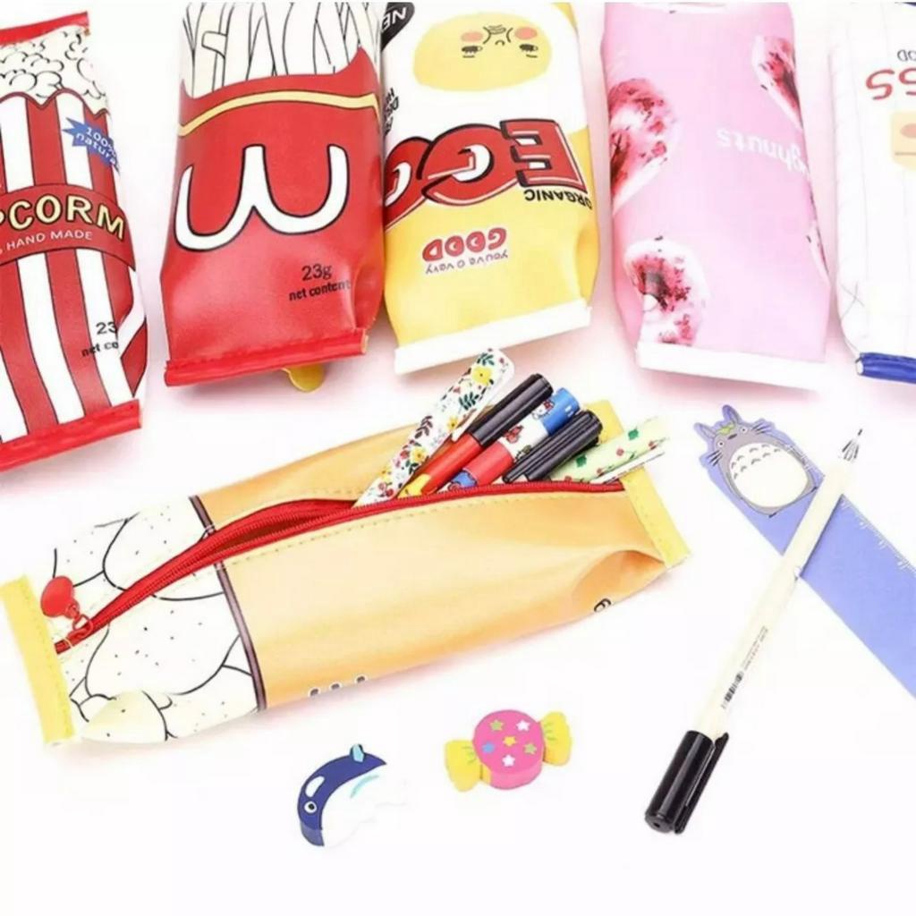 Tempat Pensil Snack Lucu viral - Kotak Pensil Cute Milk Momo Macaron - Kotak pensil anak fashion unik