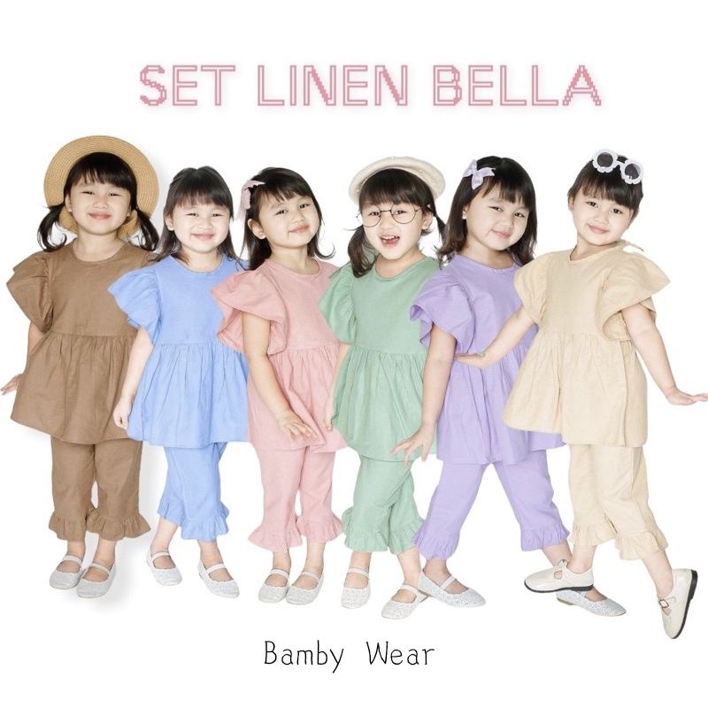BAMBYWEAR | SET LINEN BELLA | SETELAN ANAK PEREMPUAN