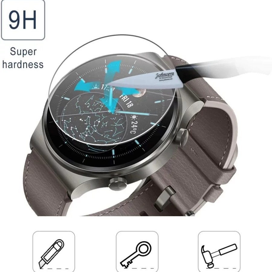 ANTI GORES TEMPERED GLASS SCREEN GUARD SMARTWATCH HUAWEI GT 2 PRO 46MM