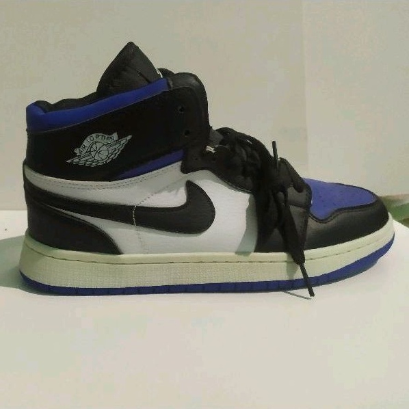 Sepatu Nike Air Jordan 1 High Royal Toe Black Blue Hitam Biru Import