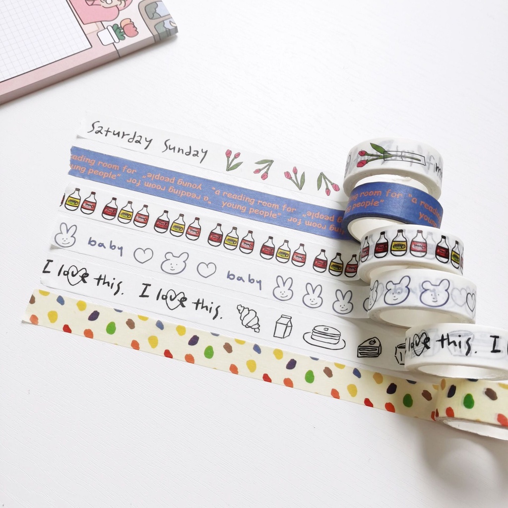 

HI333 Washi Tape Lucu Gambar Unik Scrapbook Jurnal