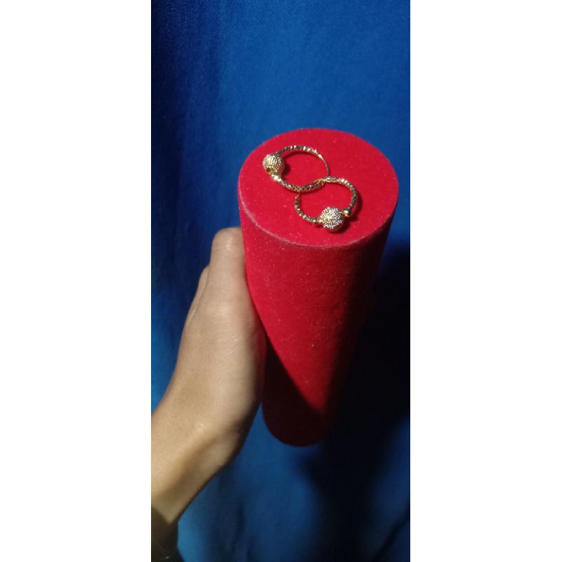 anting bulat lapis emas