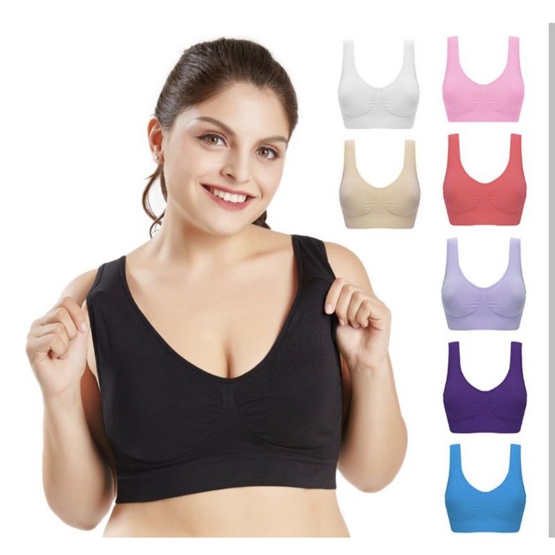 Sport Bra Big Size Olahraga Wanita Tanpa Kawat Jumbo Seamless Push Up Gym Bra Big Size