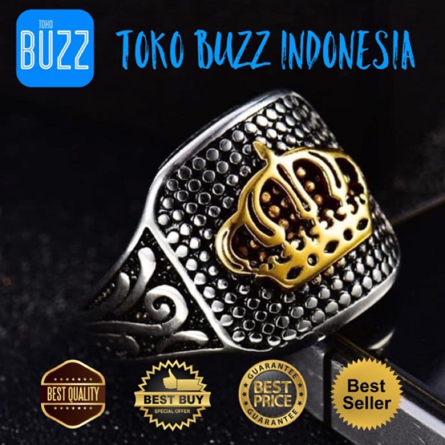 Cincin Pria Stainless Steel King Crown Mahkota Gold Silver JCP-009