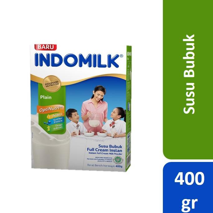 

【Bayar di Tempat】 Indomilk Instant Plain Susu Bubuk Box 400 gr