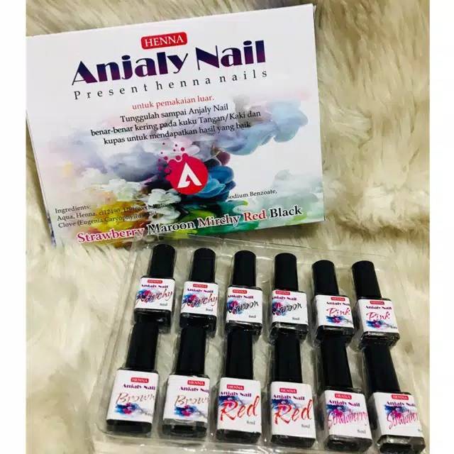 KUTEK | CAT KUKU | ANJALY NAIL HENNA all color semua warna pacar kuku kutek halal berbahan hena