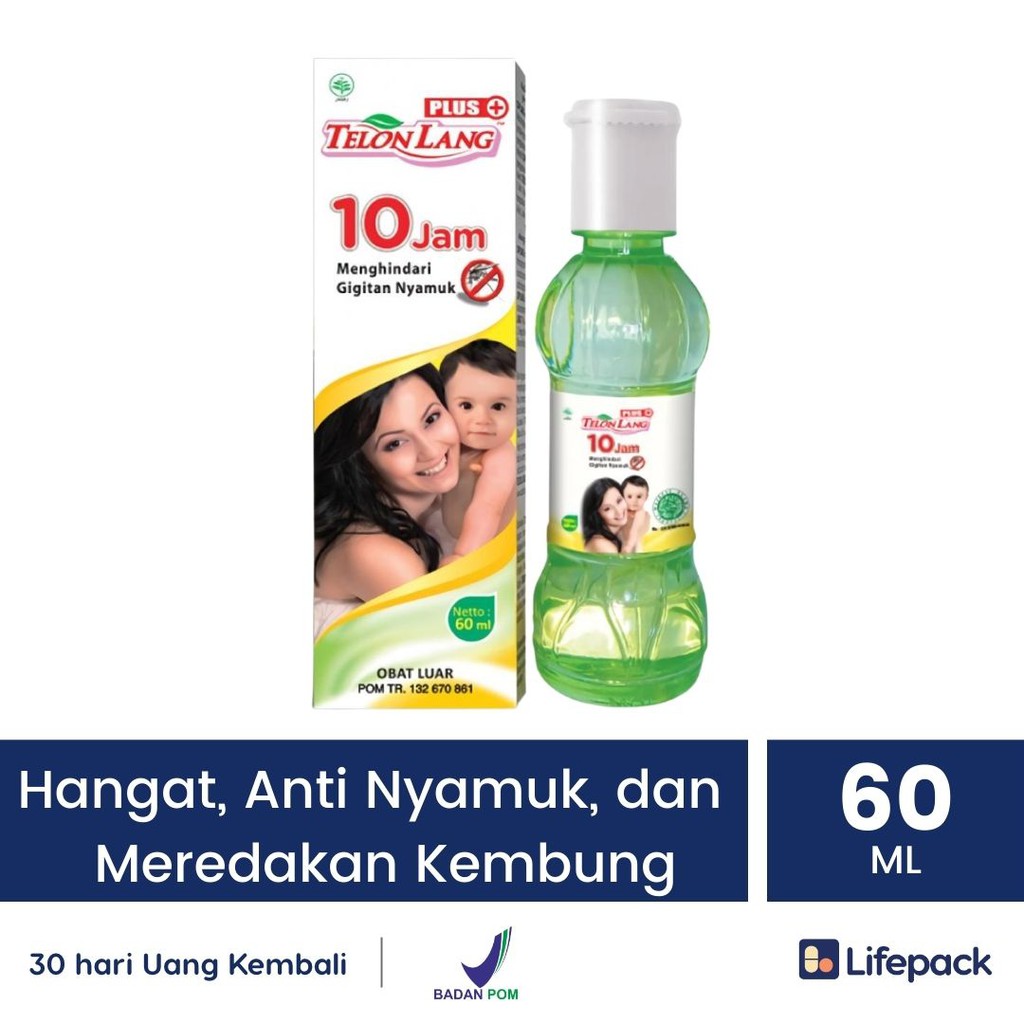 CAP LANG MINYAK TELON PLUS  - Pereda Perut Kembung,Cegah Nyamuk, Menjaga Kehangatan - LIFEPACK-60 ML