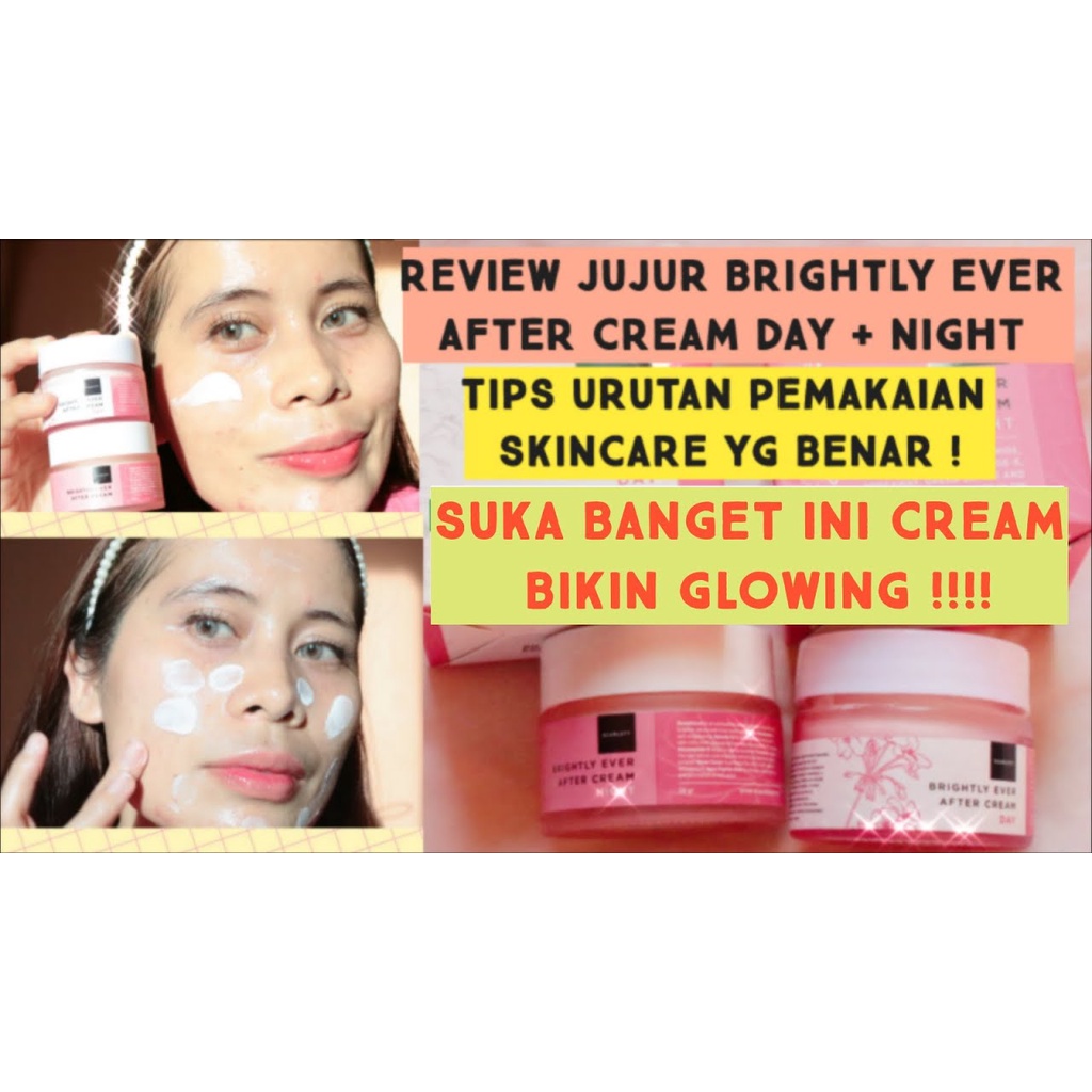 [COD] Paket 2in1 Scarlett Whitening Brightly Ever After Day + Night Cream dengan  Glutathione &amp; Niacinamide Mencerahkan Kulit Wajah Secara Merata - BPOM 20 GRAM