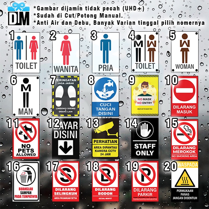 

Sticker Warning Peringatan Toilet Corona Kasir Dilarang Merokok Ukuran Kecil 8 x 12 cm