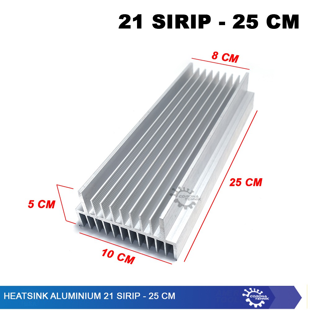 Heatsink 21 Sirip - 25 cm Aluminium