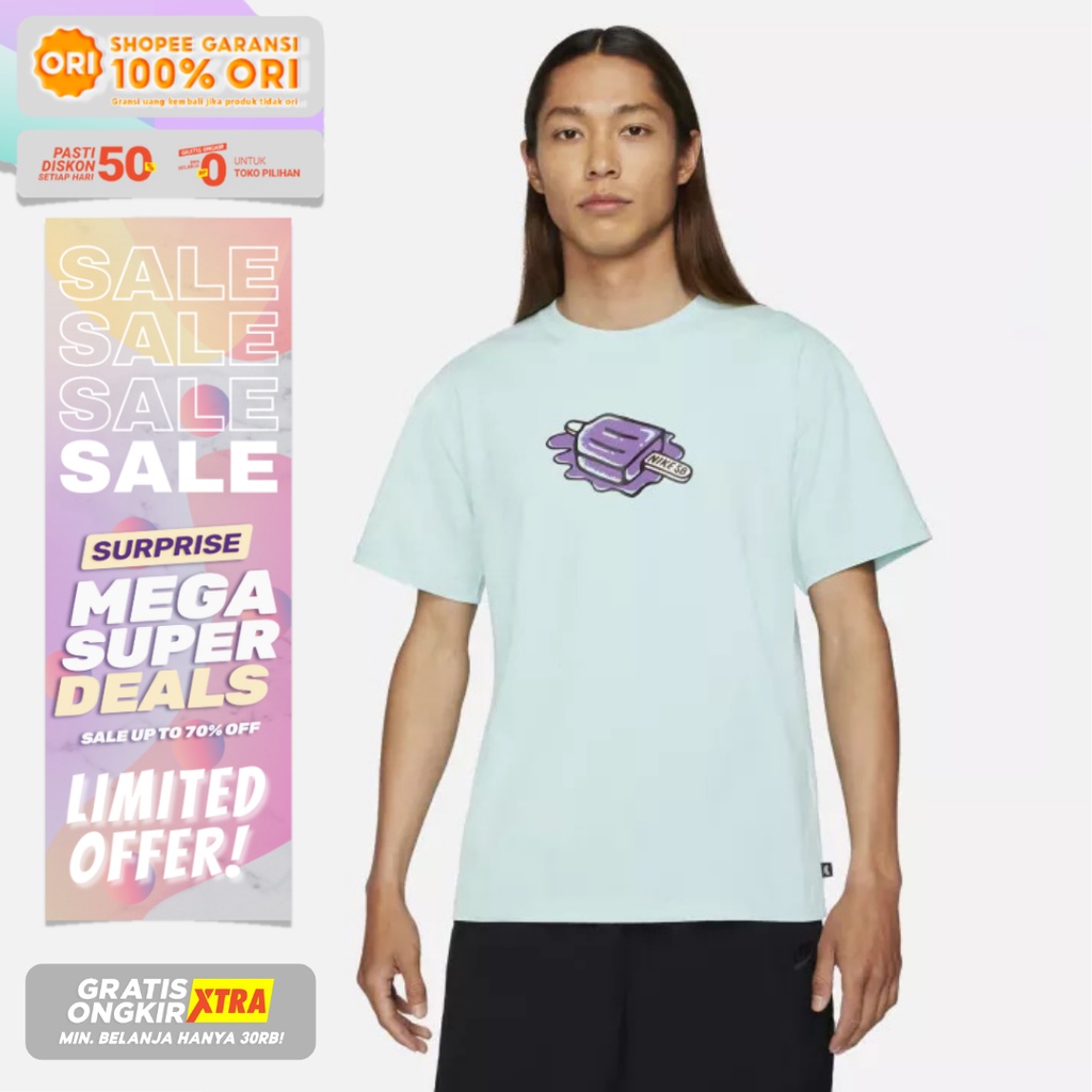 Kaos Nike Original Nike SB Kaos Skate Pria Popsicle - Biru