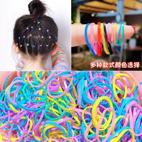 IKAT RAMBUT KOREA 100PCS FREE POUCH / KARET JEPANG / Karet Warna Polos Gelang Tali Kunciran Aksesoris Anak Kuncir